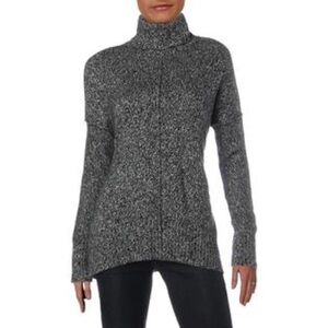 Aqua 100% Cashmere Gray Turtleneck Sweater Size Large